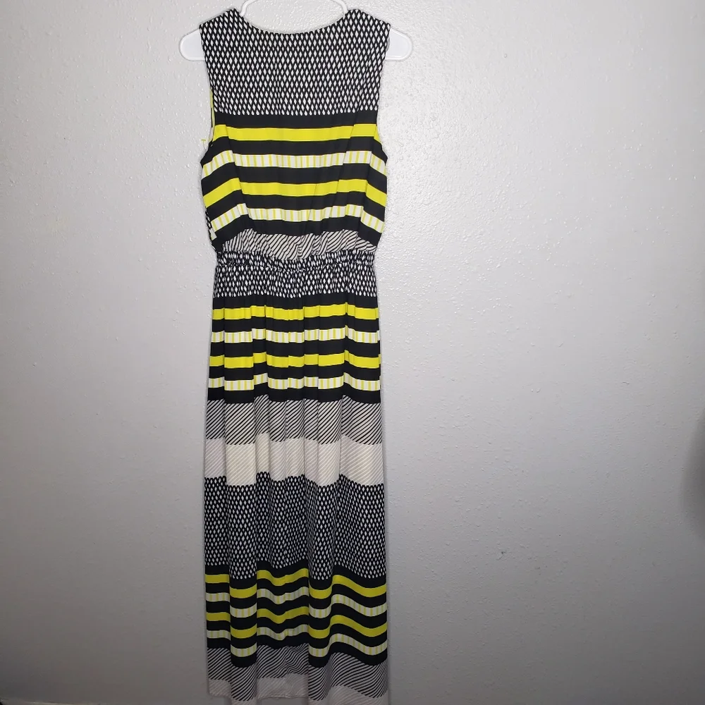 Gibson Latimer sleeveless striped summer maxi dress  SZ Small